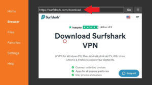 downloader-Surfshark-website outside-USA