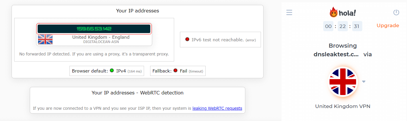 Hola-ip-leak-test