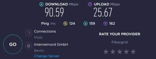speed-test-with-nordvpn-in-Germany-in-USA