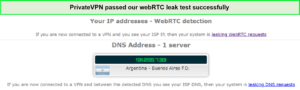 PrivateVPN-WebRTC-Test-in-USA