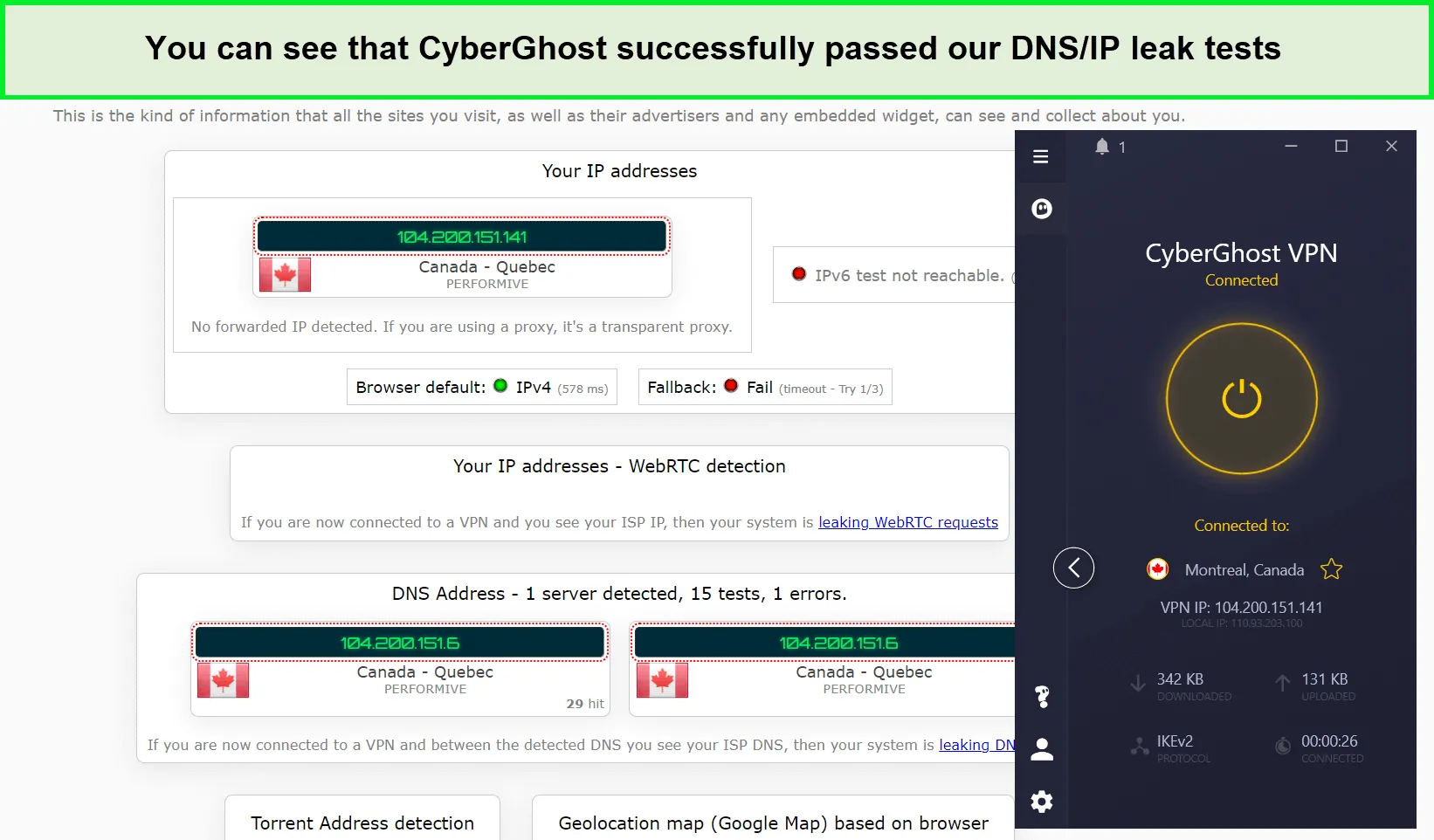 cyberghost-dns-leak-test-auf-kanadischem-server-in-deutschland