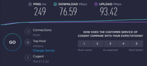 privatevpn-speed-test-result-greece-athens-server