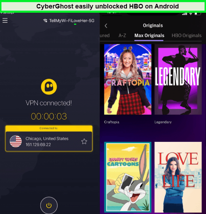  CyberGhost VPN a fonctionné pour Android. in - France 