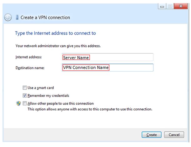 如何在Windows 8.1中创建vpn - 第5步
