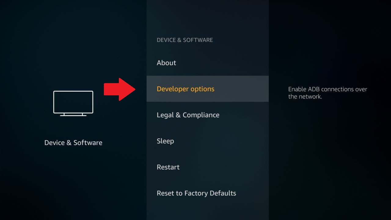 Opciones de desarrolladores de Firestick in - Espana