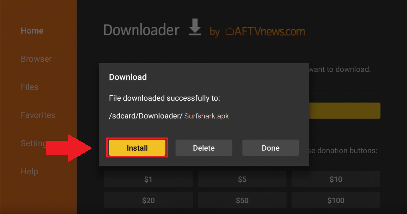 Instalar archivo APK de Surfshark in - Espana