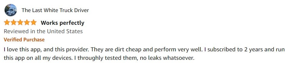 Revisión de usuario de Surfshark en la App Store de Amazon 2 in - Espana