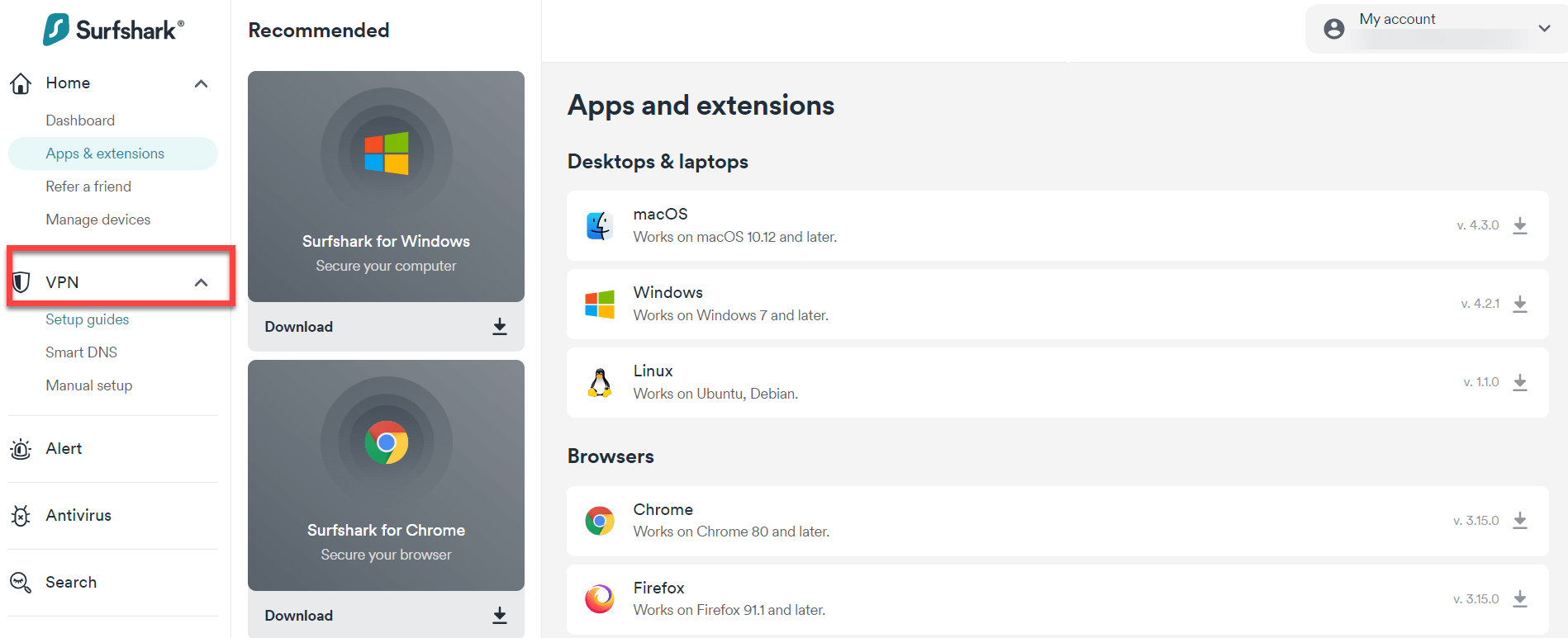  Haga clic en VPN desde el sitio web. in - Espana 