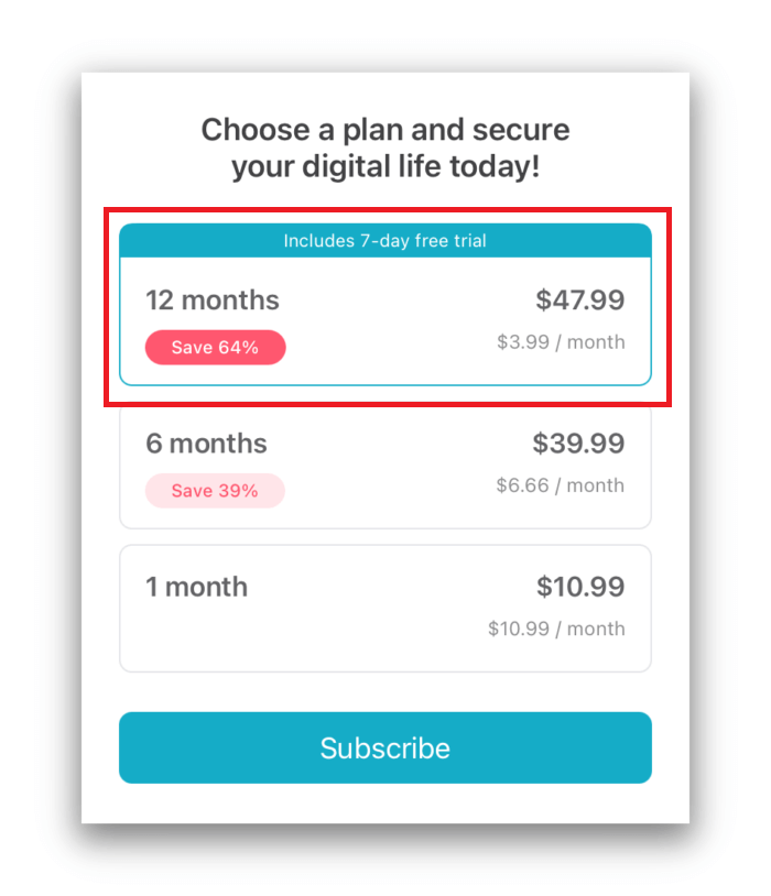 Piani di prezzo della prova gratuita di Surfshark in - Italia 