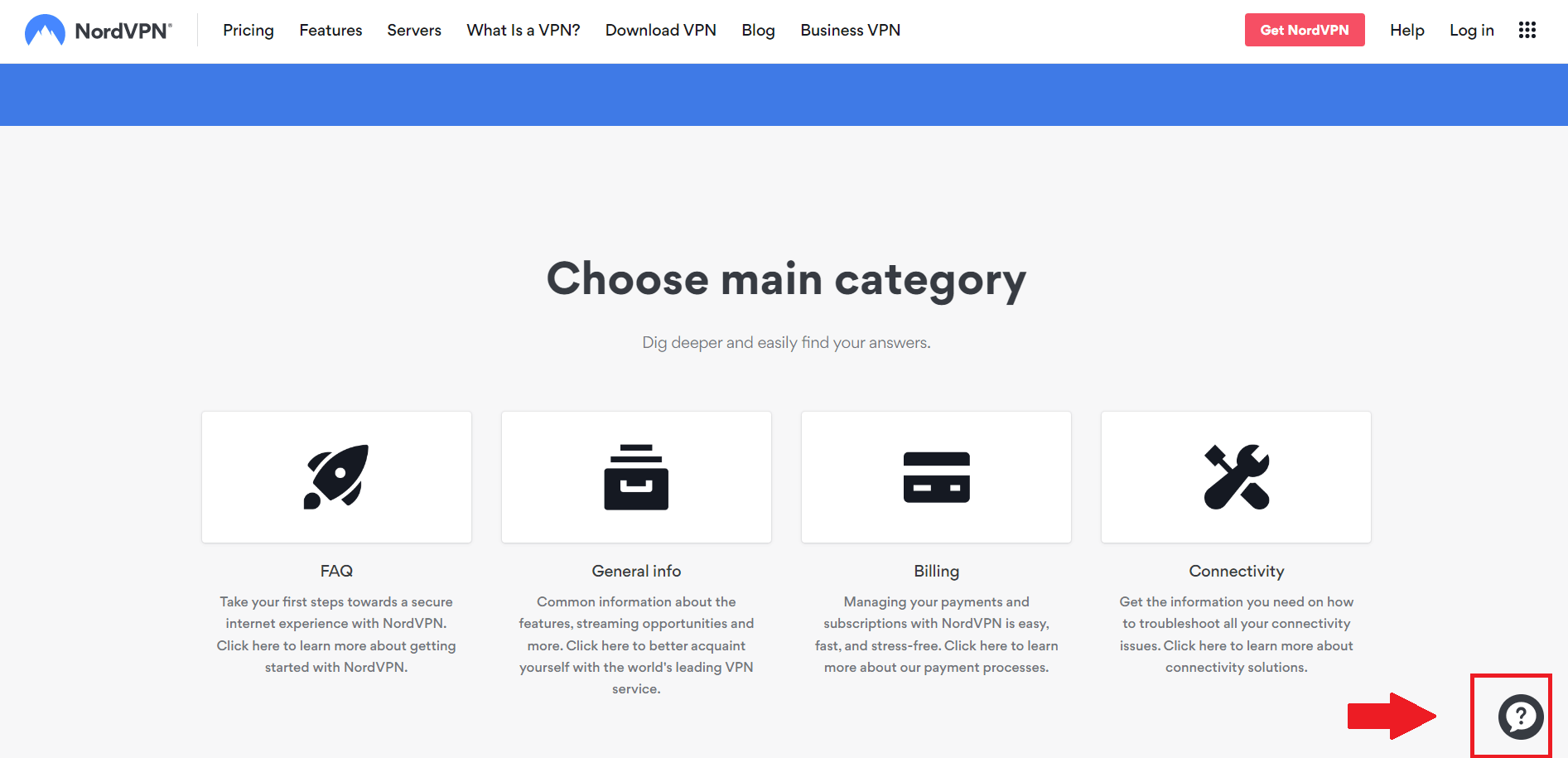 Visite la página de soporte al cliente de NordVPN. in - Espana